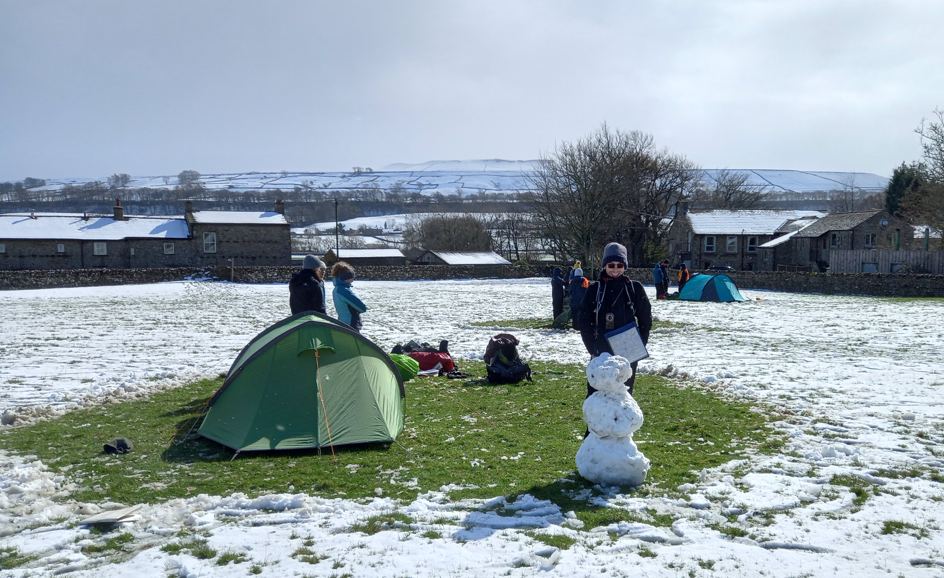 Camping in the snow